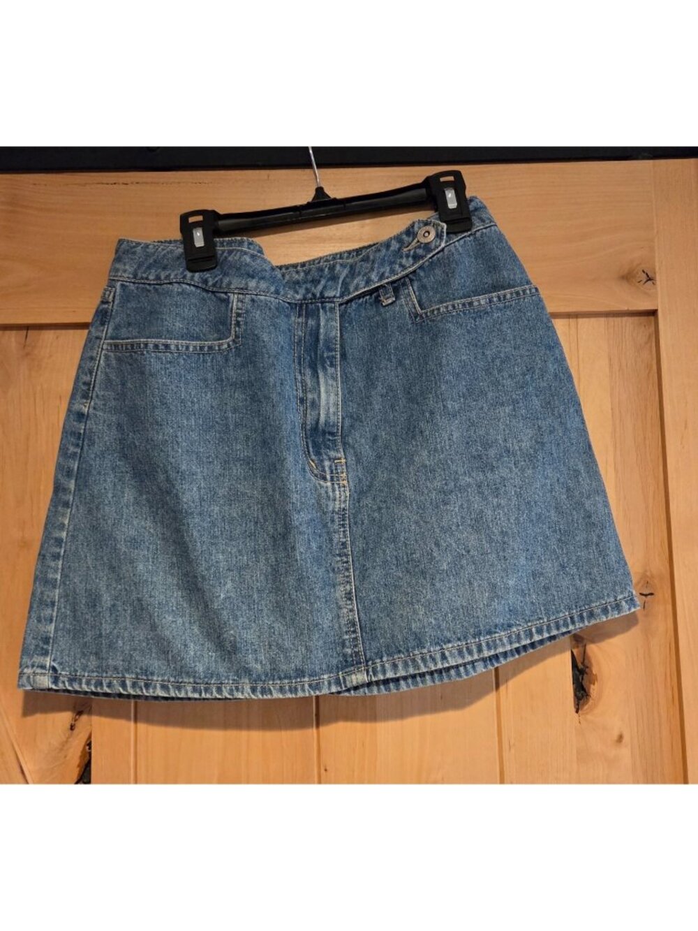 Vintage Size 9/10 Express Blues Denim Mini Skirt Bareback 28x14" 100% cotton